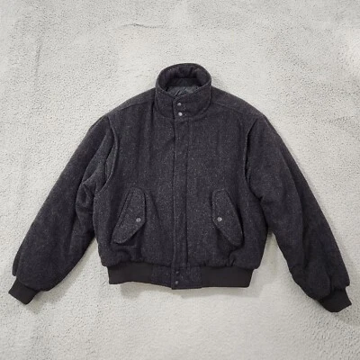 Vintage Members Only Jacket Mens 46 Gray Dark Heather Bomber Heavy All Pure Wool - Image 1 of 4