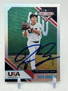 Drew Burress 2020 Panini Stars & Stripes FIRMATO ROOKIE VIRGINIA #53 Parallelo /99 - Foto 1 di 2