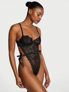 VICTORIA'S SECRET VERY SEXY Black Wicked Unlined Lace Teddy XXL NEW With Tags - Picture 1 of 2
