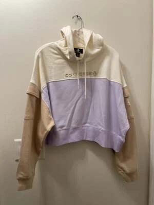 Sudadera con capucha recortada Converse Color Block para mujer talla: mediana S70 Foto 1 de 4