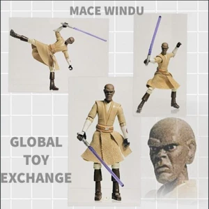 STAR WARS 3,75 POLLICI CLONE WARS JEDI MASTER MACE WINDU FIGURA HASBRO - Foto 1 di 5