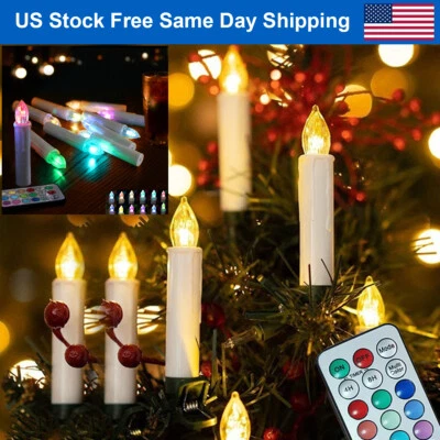 6/10 шт светодиодных 4-дюймовых зажимных свечей для рождественской елки беспламенные свечи с дистанционным таймером - Изображение 1 из 4