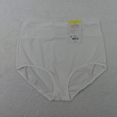 Warners Underwear Womens 6 Medium White Brief Microfiber High Waist 1 Pair - Image 1 of 4