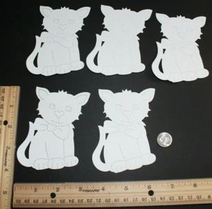 10 BOW KITTY CAT cardstock paper die cut embellishments scrapbook / card making - Picture 1 of 4