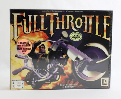 SEALED LucasArts Full Throttle 1995 Enhanced MAC Big Box PC - Image 1 of 4