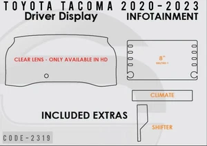 Screen Protector By Screenprotech 2020-2023  Toyota Tacoma  8” Double Film Kit - Picture 1 of 7
