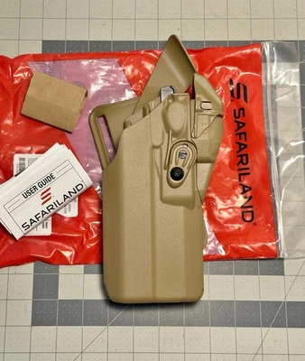 Safariland 7390RDS FDE ALS RH Duty Holster for GLOCK 19 23 + LIGHT & RED DOT - Image 1 of 4