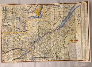 Vintage 1950s SHELL ROAD MAP of Quebec Eastern Canada and Maritime Provinces 56 - Picture 1 of 4