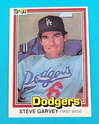 1981 Donruss #56 Steve Garvey Los Angeles Dodgers BASEBALL Card Q8 - Image 1 of 2
