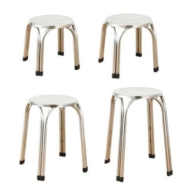 Stacking Stool Stainless Steel Metal Metal Stool for Living Room Dining Room - Image 1 of 2