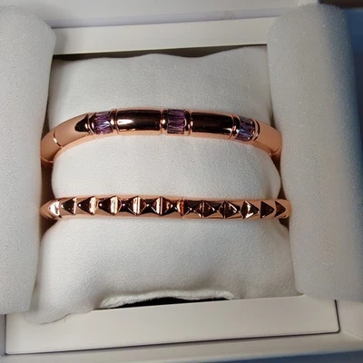 Pulseiras Bomb Party GEM SOCIETY "Unstoppable Dreams" roxo claro em ouro rosa - Imagem 1 de 4