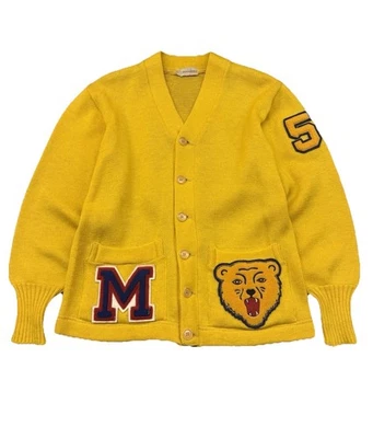 Cárdigan Suéter True Vintage Años 50 60 Pennys Con Parches Se Ajusta a Mediun  Foto 1 de 4