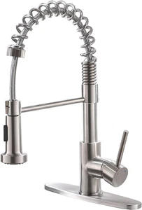 VCCUCINE Stainless Steel Kitchen Faucet, Farmhouse Kitchen Faucet with Pull down - Picture 1 of 12