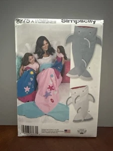Simplicity Sewing Pattern 8275 Mermaid Shark 18 Inch Doll Blanket Adult Child - Picture 1 of 2