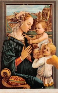 Filippo Lippi Firenze Italia La Vergine Maria che ama suo figlio cartolina d'epoca CP405 - Foto 1 di 2