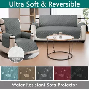 Waterproof Sofa Slip Covers Reversible Quilted Throw Pet Protector Couch Cover - Picture 1 of 41