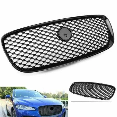 Parrilla de malla de radiador superior delantera negra para Jaguar XF XFR 2016 2017 2018 Foto 1 de 4