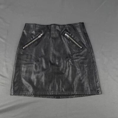 Minifalda Dividida Para Mujer 2 Negra Imitación Cuero Rock Punk Y2K Edgy Indie Retro Foto 1 de 4