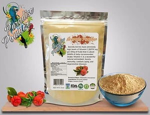 Acerola Powder 8oz 1/2lb Vitamin C Source Infection Resistance Paradise Powder - Picture 1 of 12