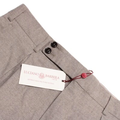 Pantalones de vestir Luciano Barbera cargo nuevos con etiquetas talla 50 (34 EE. UU.) marrón melange mezcla de lana Foto 1 de 4