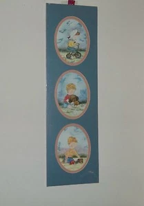 Batik Painting Child Bike Riding Playing Pet  Signed and Dated by Barbara Rasa - Picture 1 of 4