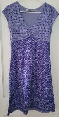 Vestido Athleta Dhara Mujer Talla MT Azul Manga Gorra Tribal Entrenamiento Forrado Foto 1 de 4