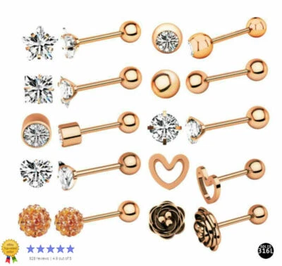 Medizinische Gesundheitsstecker Ohrringe Erstohrstecker Schraubverschluss - Bild 1 von 4