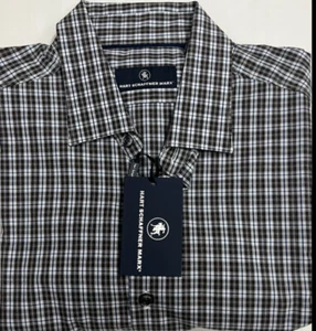 New Hart Schaffner Marx Men's Long Sleeve Shirt Ecru Plaid Size L $21.50 - Picture 1 of 3