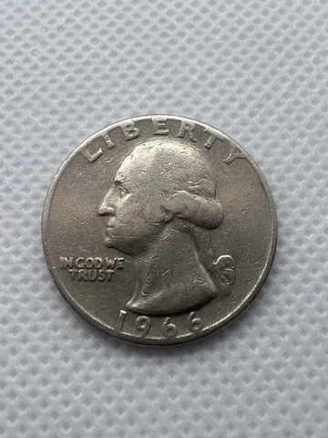 1966 No Mint Mark Quarter Coin Double Die Strike/Slight Misalignment/Rim ERROR Cover
