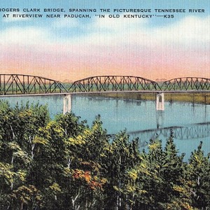 George Rogers Clark Bridge Tennessee River Paducah Old Kentucky KY Post Card