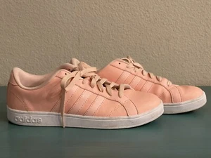 Womens Adidas Neo Pink Coral Baseline Sneaker Shoes Sz 8 - Picture 1 of 9