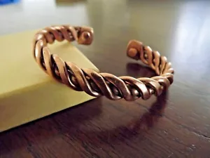 Bracciale Bracciale Rame Puro Pesante 40gr Rame Solido Artrite Terapia Dolore Braccialetto - Foto 1 di 4