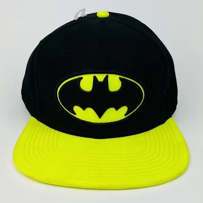 Gorra Batman Negra y Amarilla Neón Snap Back Sombrero por DC Comics OS NUEVO Gotham City Foto 1 de 4