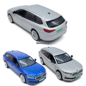 1:35 Skoda Superb IV Combi Model Car Diecast Toy Cars 2 Doors Open Pull Back - Picture 1 of 26