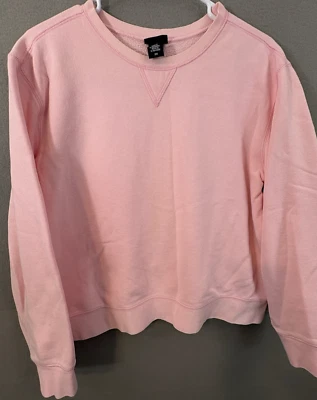 复古 Joe Boxer 女式长袖圆领套衫粉色运动衫 M 码 — 第 1/4 张图片