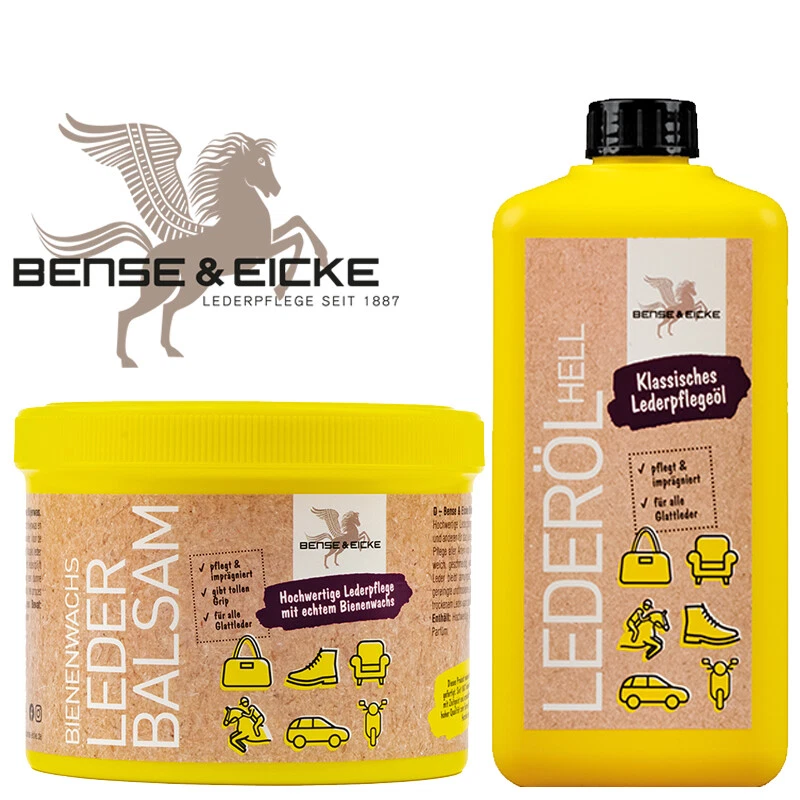 BENSE & EICKE Bienenwachs Lederbalsam 500 ml +Lederöl hell 500 ml B & E