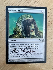 VTG 2003 MTG Farsight Mask Artifact Wizards Of The Coast Ben Thompson Signed - Picture 1 of 2