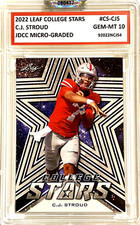 C.J. STROUD 2022 LEAF COLLEGE STARS "GEM-MINT 10” REDEMPTION ROOKIE CARD! RARE!