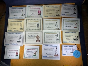 W8-48 HARTLAND - MIXED LOT OF REPLACEMENT COA’s - FAY HALLIWELL OWNED - Picture 1 of 5