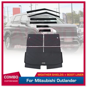 AUSGO Stainless Weather Shields + Cargo Mat for Mitsubishi Outlander 7seat 2021+ - Picture 1 of 15