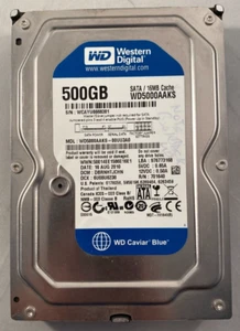 WD5000AAKS 500GB Western Digital SATA 3.5" Internal Hard Drive - 7200RPM, Wiped - Picture 1 of 5