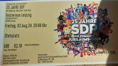 SDP Tickets am 02.08.24 in Leipzig - Bild 1 von 2