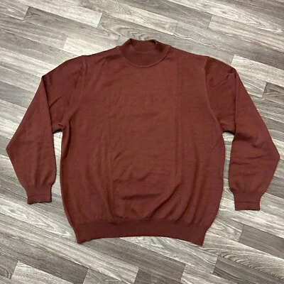 Suéter De Colección John W. Nordstrom Lana Cuello Alto; Para Hombre XL; Hecho en Italia; Rojo Foto 1 de 4