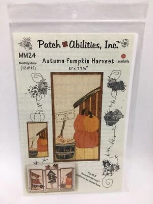 Quilting Pumpkin Harvest Sewing Pattern Autumn 6x11.5 Uncut MM24 Fall Quilt - Image 1 of 2