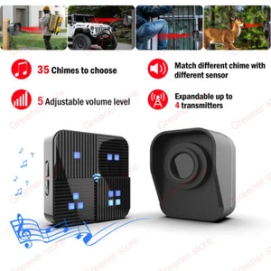 HOME SECURITY WIRELESS DRIVEWAY ALARM LONG RANGE MAILBOX CHIME WELCOME CHIME - Picture 1 of 12