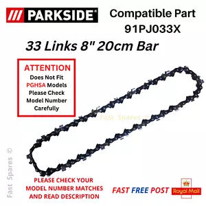 Cadena de motosierra de poda Parkside PAHE 20-Li A1 20 cm 8" 33 eslabones PUBLICACIÓN RÁPIDA - Imagen 1 de 6