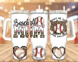 Vaso de béisbol mamá de acero inoxidable, 40 OZ, personalizar - Imagen 1 de 4