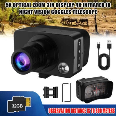 3INCH 4K IR Infrared Binoculars 5X Optical Zoom Night Vision Goggles Binoculars - Image 1 of 4