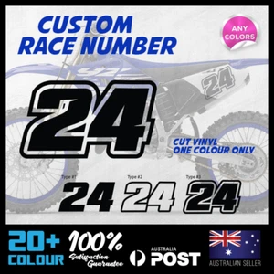 3 Custom Race Number Number Plate Race Decals - BMX MX SX Bike Stickers #CRN001 - Picture 1 of 2