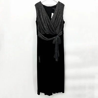 Nuevo con etiquetas Mono Mameluco Lane Bryant Terciopelo Brillante Parte Inferior Sin Mangas de Noche 22/24 Foto 1 de 4